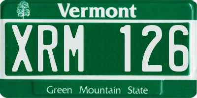 VT license plate XRM126