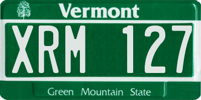 VT license plate XRM127