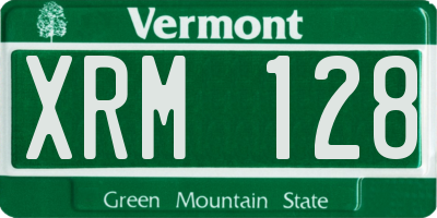 VT license plate XRM128