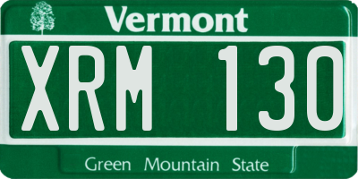 VT license plate XRM130