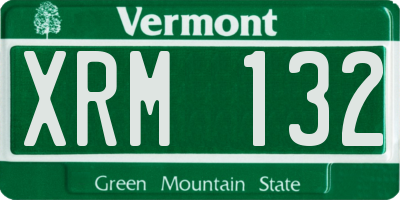 VT license plate XRM132