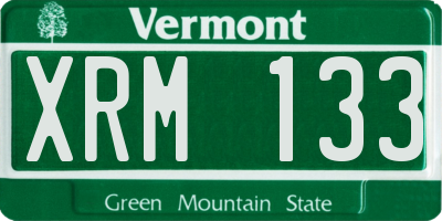 VT license plate XRM133