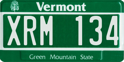 VT license plate XRM134