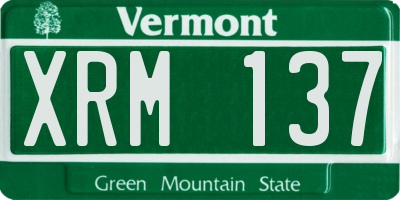 VT license plate XRM137