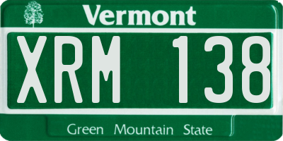 VT license plate XRM138