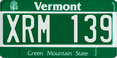 VT license plate XRM139
