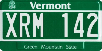 VT license plate XRM142
