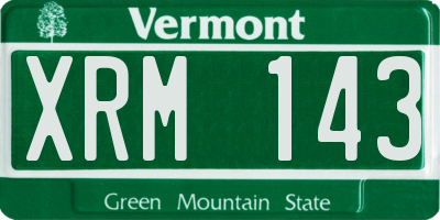 VT license plate XRM143