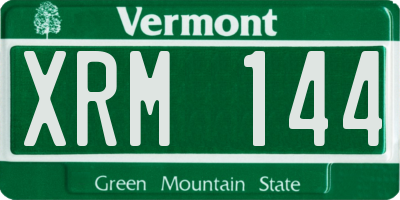 VT license plate XRM144