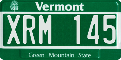 VT license plate XRM145