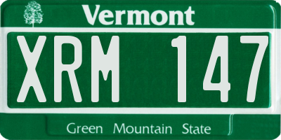 VT license plate XRM147