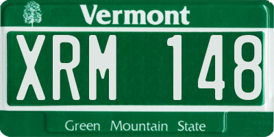 VT license plate XRM148