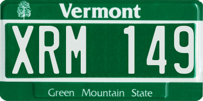VT license plate XRM149