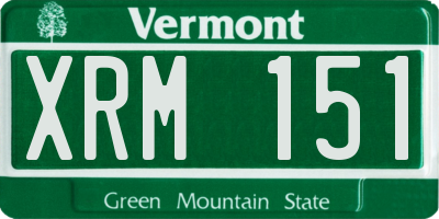 VT license plate XRM151