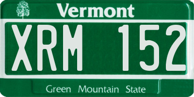 VT license plate XRM152