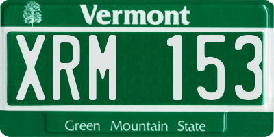 VT license plate XRM153