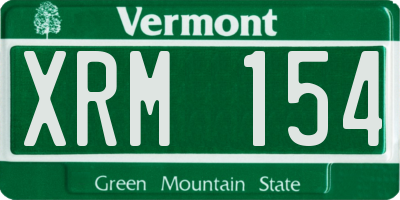 VT license plate XRM154