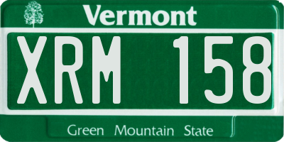 VT license plate XRM158