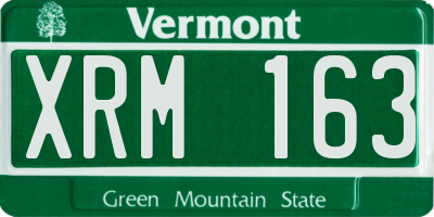 VT license plate XRM163