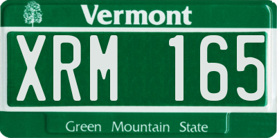 VT license plate XRM165