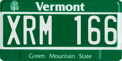 VT license plate XRM166