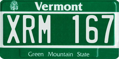 VT license plate XRM167