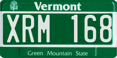 VT license plate XRM168