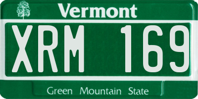 VT license plate XRM169