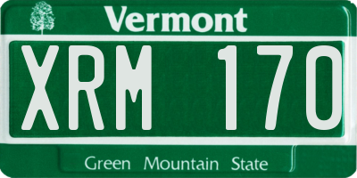 VT license plate XRM170