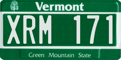 VT license plate XRM171