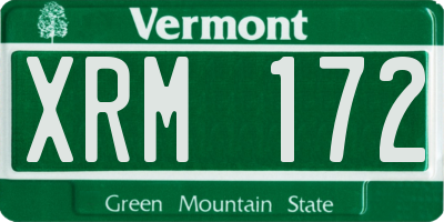 VT license plate XRM172