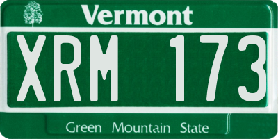 VT license plate XRM173