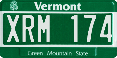 VT license plate XRM174
