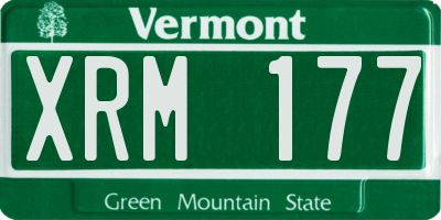 VT license plate XRM177
