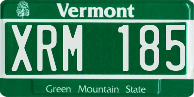 VT license plate XRM185