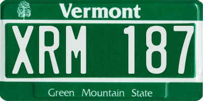 VT license plate XRM187