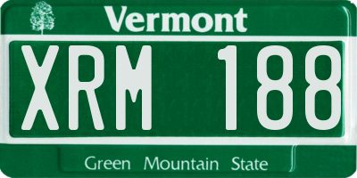 VT license plate XRM188