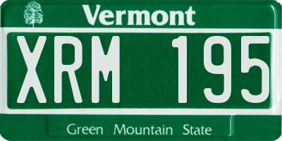 VT license plate XRM195