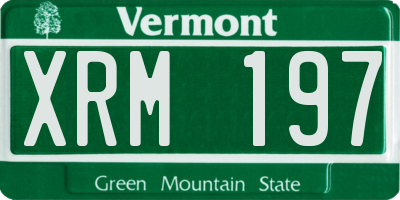 VT license plate XRM197