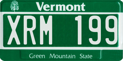 VT license plate XRM199