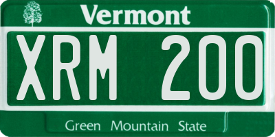 VT license plate XRM200