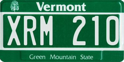 VT license plate XRM210