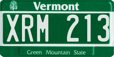 VT license plate XRM213
