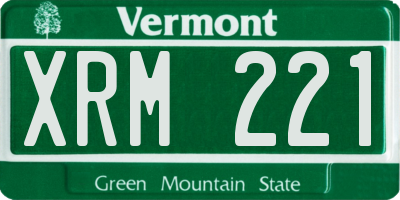 VT license plate XRM221