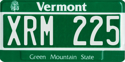 VT license plate XRM225