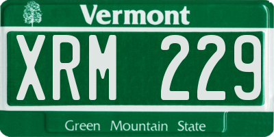 VT license plate XRM229