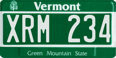 VT license plate XRM234