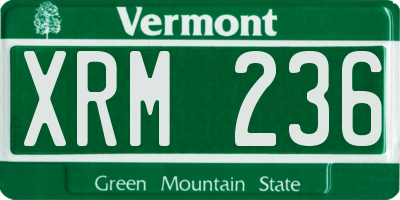VT license plate XRM236