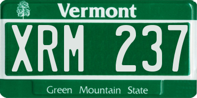 VT license plate XRM237