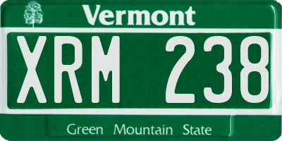 VT license plate XRM238